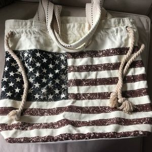 American flag tote, new w/o tags